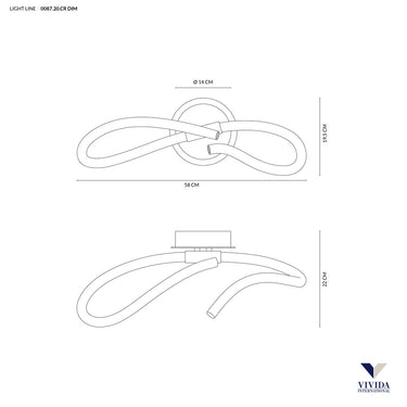 Light line applique nodo 21w 3000k dimmerabile Vivida international Lampade da parete